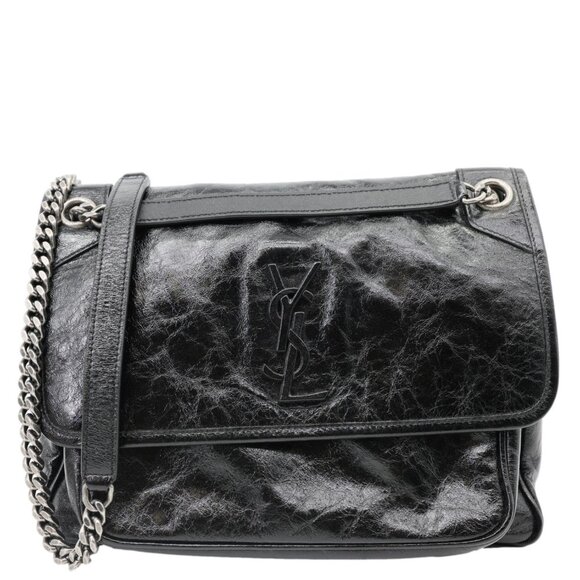 Yves Saint Laurent  Niki Medium Leather Shoulder Bag Black - Picture 3 of 13